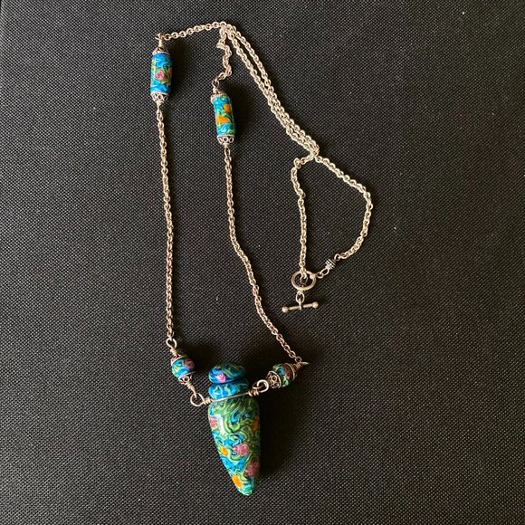 Leila Shariati Colorful Ceramic Pendant Necklace - Picture 1 of 6